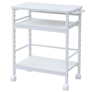 アスクル マルチワーク デスクサイドワゴン ホワイト天板・ホワイトフレーム