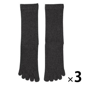 無印良品 足なり直角 5本指靴下 紳士 25〜27cm チャコールグレー