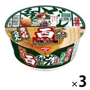 日清のどん兵衛 きつねうどん だし比べ西 3個 日清食品