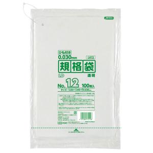 ひも付きLDポリ規格袋 LDPE 透明 0.03mm厚 12号 230mm×340mm 1袋 ジャパックス