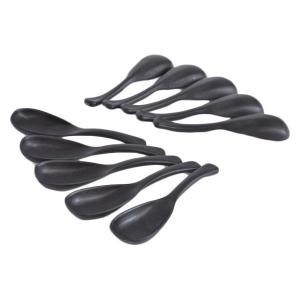 木目レンゲスプーン ブラック 10本セット 1袋（10本）スプーン