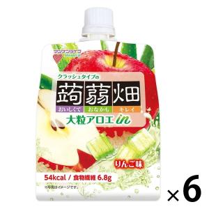 マンナンライフ 大粒アロエinクラッシュタイプの蒟蒻畑りんご味 6個 ゼリー飲料 こんにゃくゼリー