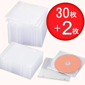 アウトレット エレコム　Blu-ray　CD　DVD　スリムプラケース　1枚収納　クリア　1パック（32枚入）　CCD-AMJSCS30CR