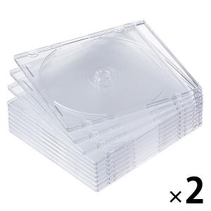アスクル CD/DVDプラスチックケース 1セット（10枚入×2パック）