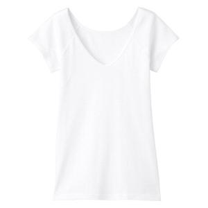 無印良品 綿でさらっと汗取りパッド付きフレンチスリーブTシャツ 婦人 M 白 良品計画