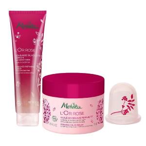Melvita ピンクの肌熱バーム ボディケアセット オーガニック