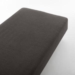 無印良品 綿天竺・落ちワタ入りボックスシーツ・S/杢ブラウン