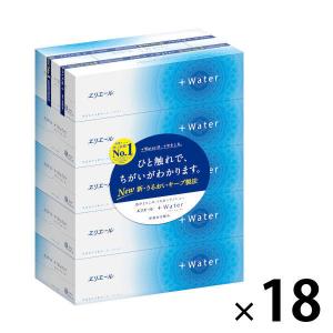 ティッシュペーパー 保湿 180組（5箱入） 1セット（18パック） エリエール+Water 大王製紙