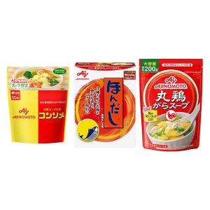 味の素　コンソメキューブ30個入＋ほんだし300g箱＋丸鶏がらスープ200g袋