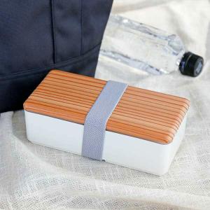 弁当箱 フタが木のランチボックス 1段 500ml ホワイト