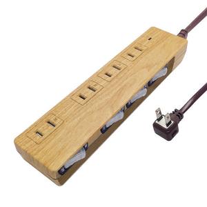 ファーゴ 電源タップ 1.5m 4個口 2P 雷サージ付 Natural Wood Tap PT403BEWD