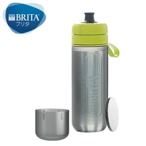 ブリタ（BRITA）水筒 直飲み 携帯 浄水器 ボトル フィル&amp;ゴー アクティブ ライム 600ml（本体+カートリッジ 1個）