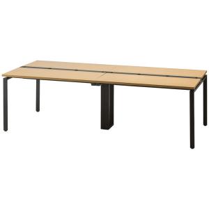 Cehaプレノデスクシステムミーティングテーブル幅2400×奥行1150×高さ720mm天板オーク/脚ブラック