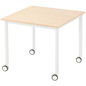 アール エフ ヤマカワキャスターテーブル角型ナチュラル幅800×奥行800×高さ700mmRFCTT-WL8080NA