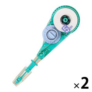 プラス 修正テープ ホワイパーV 詰め替えテープ 幅5mm×10m グリーン 緑 WH-105TR 42208 2個