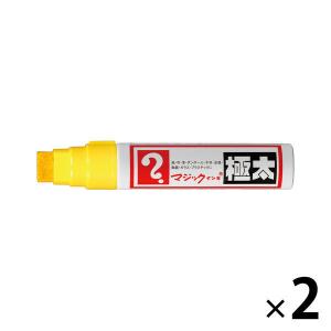 油性ペン マジックインキ 極太 黄 2本 寺西化学工業 MGD-T5