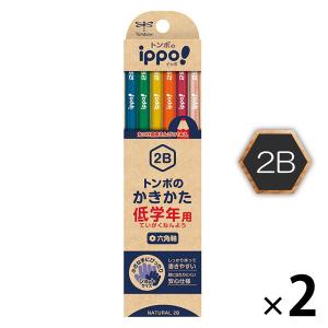トンボ鉛筆低学年用かきかたえんぴつ イッポ 六角軸 ナチュラル MP-SKNN04-2B 2個