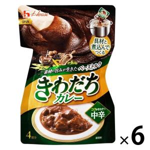 きわだちカレールウ コクがきわだつ中辛 ＜具材と煮込んでつくる＞ 4皿分 1セット（6袋） ハウス食品