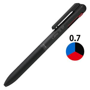 ぺんてる Calme（カルム） 3色油性ボールペン 0.7mm ブラック軸 1本 BXAC37A