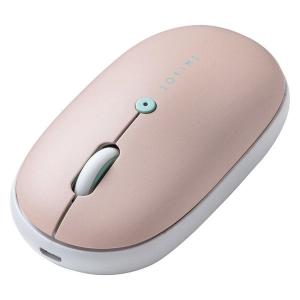 Bluetoothマウス 静音 充電式 ブルーLED ピンク 400-MABT178P サンワダイレクト