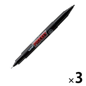 プロッキー 水性ペン 細 極細ツイン 黒 三菱鉛筆 uni 3本
