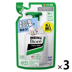 メンズビオレ 洗顔料 泡タイプ 薬用アクネケア 詰め替え 130ml 3個 もふもふ泡で洗おう