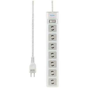 朝日電器 マグネット付電源タップ 2P式/7個口/10m/トラッキング防止プラグ/雷サージ機能付/集中スイッチ付 WBN-S7210AS2