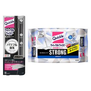 クイックルワイパー 本体 ブラックカラー＋立体吸着ウエットシート
