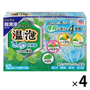 入浴剤 炭酸 温泉の素 温泡 ONPO さっぱり炭酸湯 こだわり薄荷 4箱  アース製薬