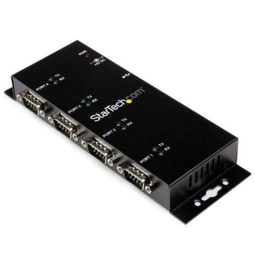 StarTech.com USB - 4ポートRS232Cシリアル変換ハブ ウォールマウント DIN...