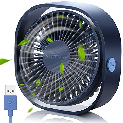SmartDevil USB卓上扇風機 ミニ扇風機 360度角度調整 風量3段階調節 USB扇風機 ...