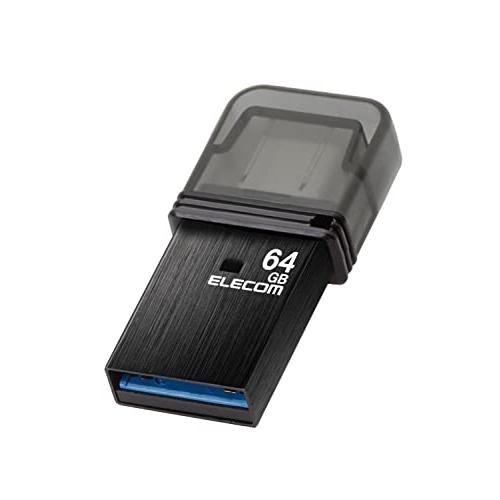 エレコム USBメモリ 64GB USB3.2（Gen1） Type-C キャップ式 ブラック MF...