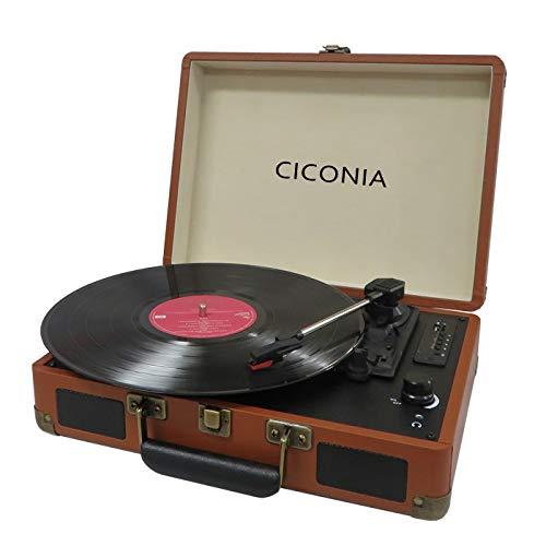 CICONIA レコードプレーヤー TE-1907 レトロ クラシカル (ブラウン) USBメモリー...