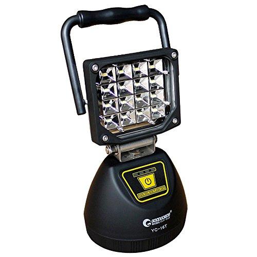 グッド・グッズ 16W 充電式 作業灯 マグネット機能 充電式投光器 スマホ充電 電池残量表示ランプ...