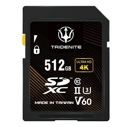 TRIDENITE 512GB SDカード 読取り最大 245MB/s, UHS-II U3 V60...