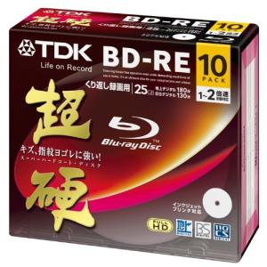 TDK 録画用ブルーレイディスク 超硬シリーズ BD-RE 25GB 1-2倍速 ホワイトワイドプリンタブル 10枚パック 5mmスリムケース BEV｜y-mahana