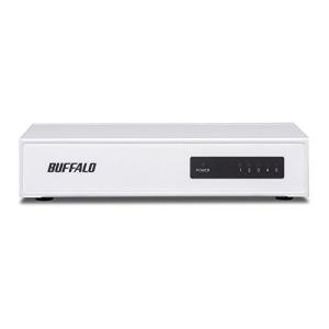 BUFFALO 10/100Mbps対応 金属筺体 電源内蔵 5ポート ホワイト スイッチングハブ LSW4-TX-5NS/WHD｜y-mahana