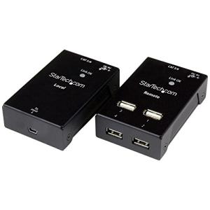 StarTech.com USBエクステンダー／40m／Cat6/Cat5 LANケーブル使用／4ポート USB 2.0ハブ付／電源アダプター付属／T｜y-mahana