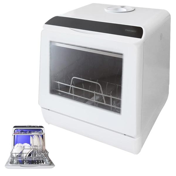 【洗浄動画あり】THANKO 水道いらずのタンク式食器洗い乾燥機 ラクア (ホワイト) 2カラー