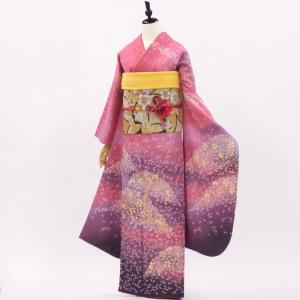 正絹振袖+半衿付き長襦袢+帯+帯揚+帯〆+重衿 6点セット 大人