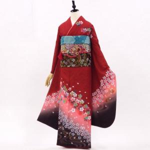 正絹振袖+半衿付き長襦袢+帯+帯揚+帯〆+重衿 6点セット 可愛さと