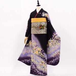 正絹振袖+半衿付き長襦袢+帯+帯揚+帯〆+重衿 6点セット 大人