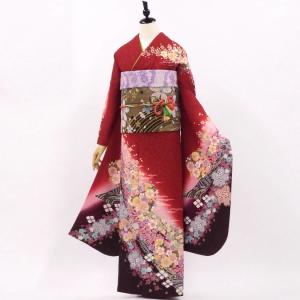 正絹振袖+半衿付き長襦袢+帯+帯揚+帯〆+重衿 6点セット 大人かわいい