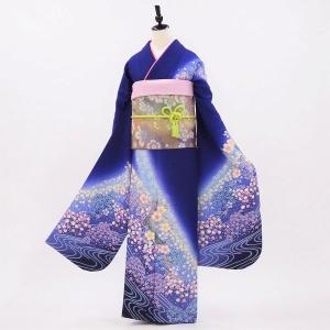 中古】正絹 振袖 フルセット 販売6点セット 半衿付き長襦袢・帯