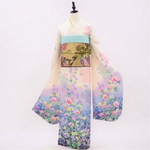 正絹振袖・半衿付き長襦袢・帯・帯揚・帯〆・重衿付き6点セット販売 桜