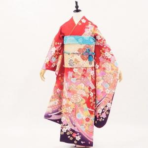 美しい花柄の振袖 着物一式（帯・帯あげ・帯締め・長襦袢・重ね