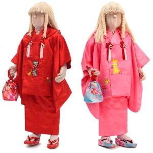 七五三 着物セット 3歳 女の子 女児 日本製 被布コート 草履 巾着 髪