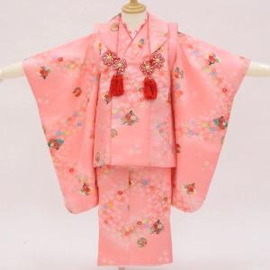 七五三 着物 3歳 フルセット 金の風に蝶ひらり艶やかコーデ 髪飾り