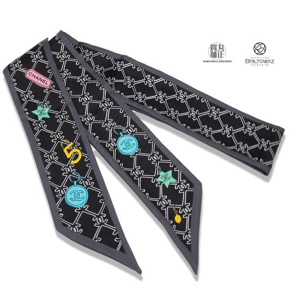 【Sale】シャネル 22P 2022春夏 ツイリー スカーフ ヘアバンド ココマーク アイコン柄 ...
