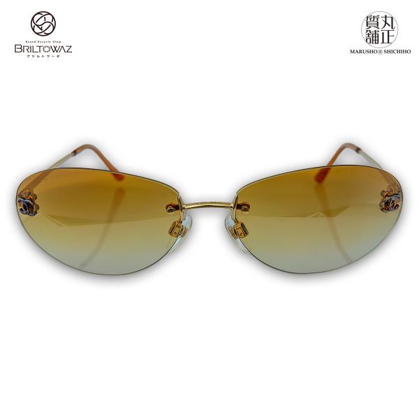 シャネル サングラス 正規品 ミラリジャパンゴールド ブラウン グラデーション プラスチック ココマ...